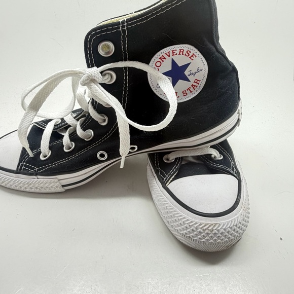 Converse Black High Top Sneakers with White Accents - Picture 3 of 6